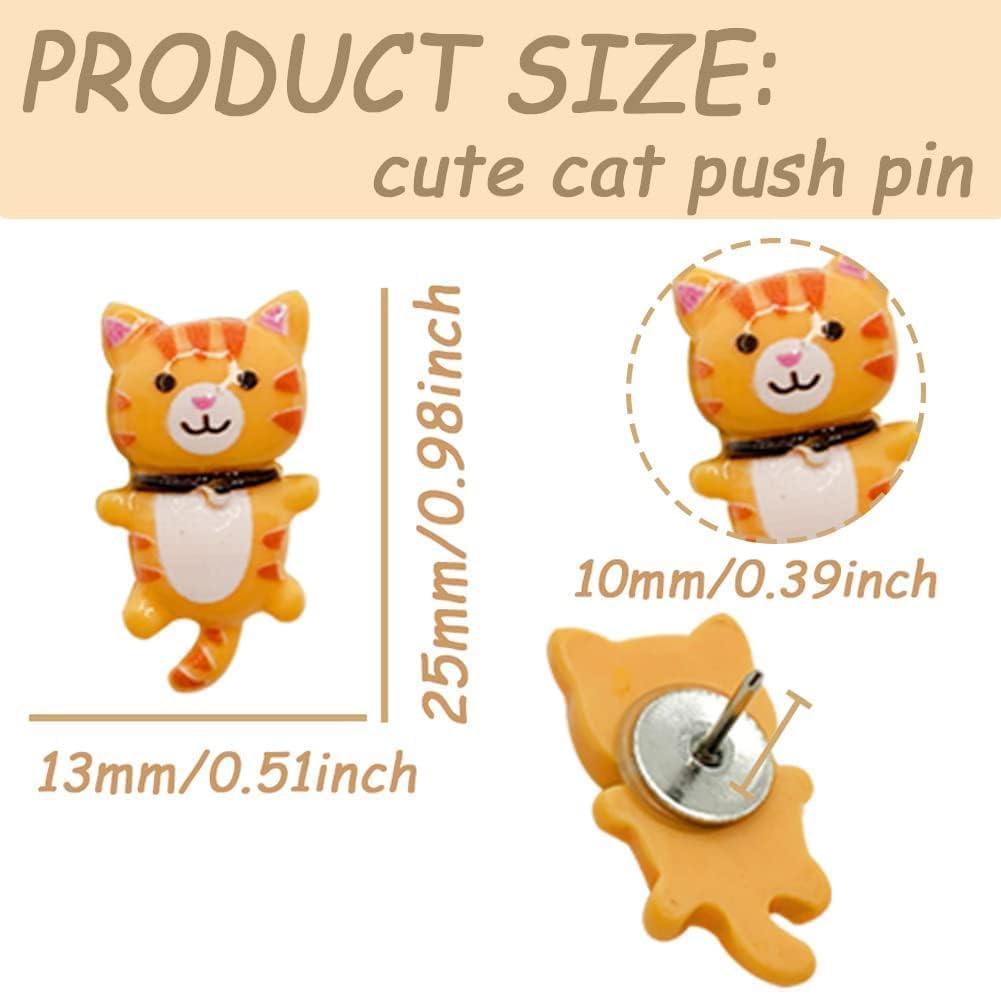 30pcs Cute Cat Pushpins Decorative Thumbtacks Animal Thumbtacks for Photo Wall Map Memo Bulletin Board or Cork Board Multi-Purpose Thumbtack Tools Office Accessories