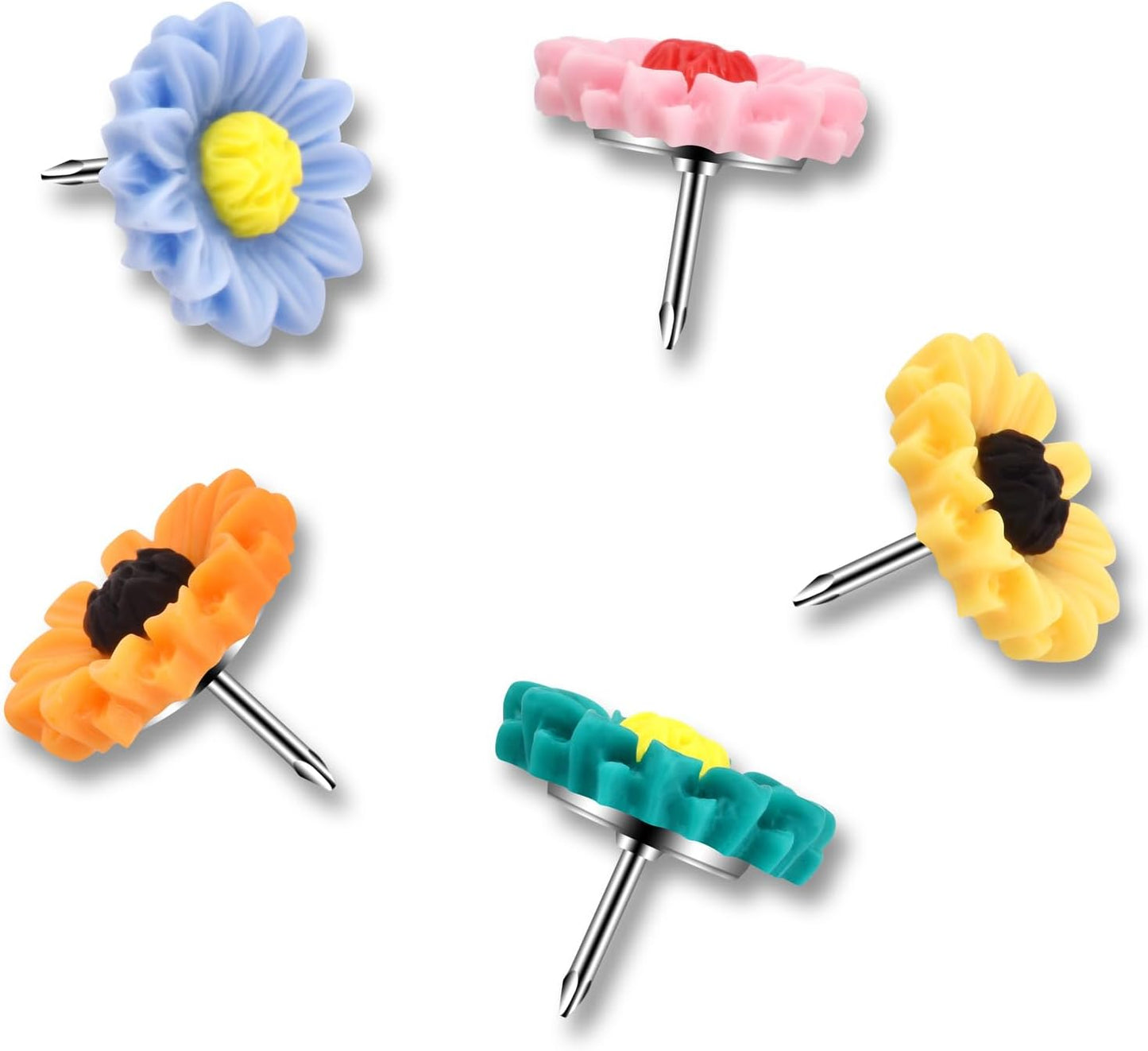 40 pieces push pins, bulletin board push pins, flower decoration push pins and push pins, cork board push pins, cute push pins for office decoration