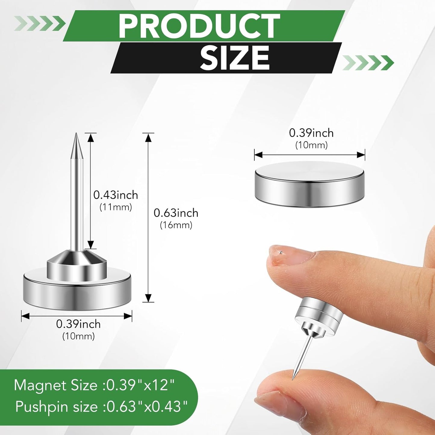 15 pack magnetic thumb tacks, magnetic clips, magnetic thumb tacks, magnetic push pins, suitable for cork board wall, bulletin board, photo wall