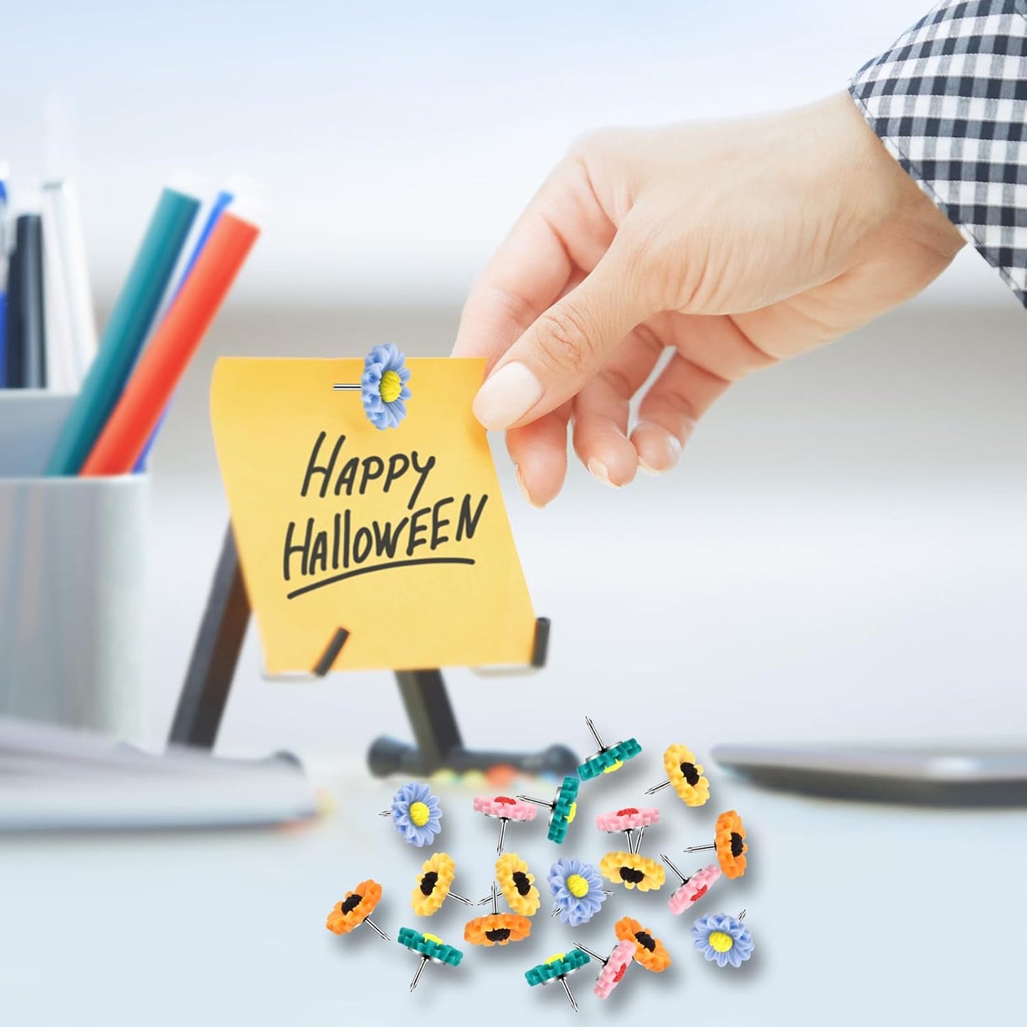 40 pieces push pins, bulletin board push pins, flower decoration push pins and push pins, cork board push pins, cute push pins for office decoration