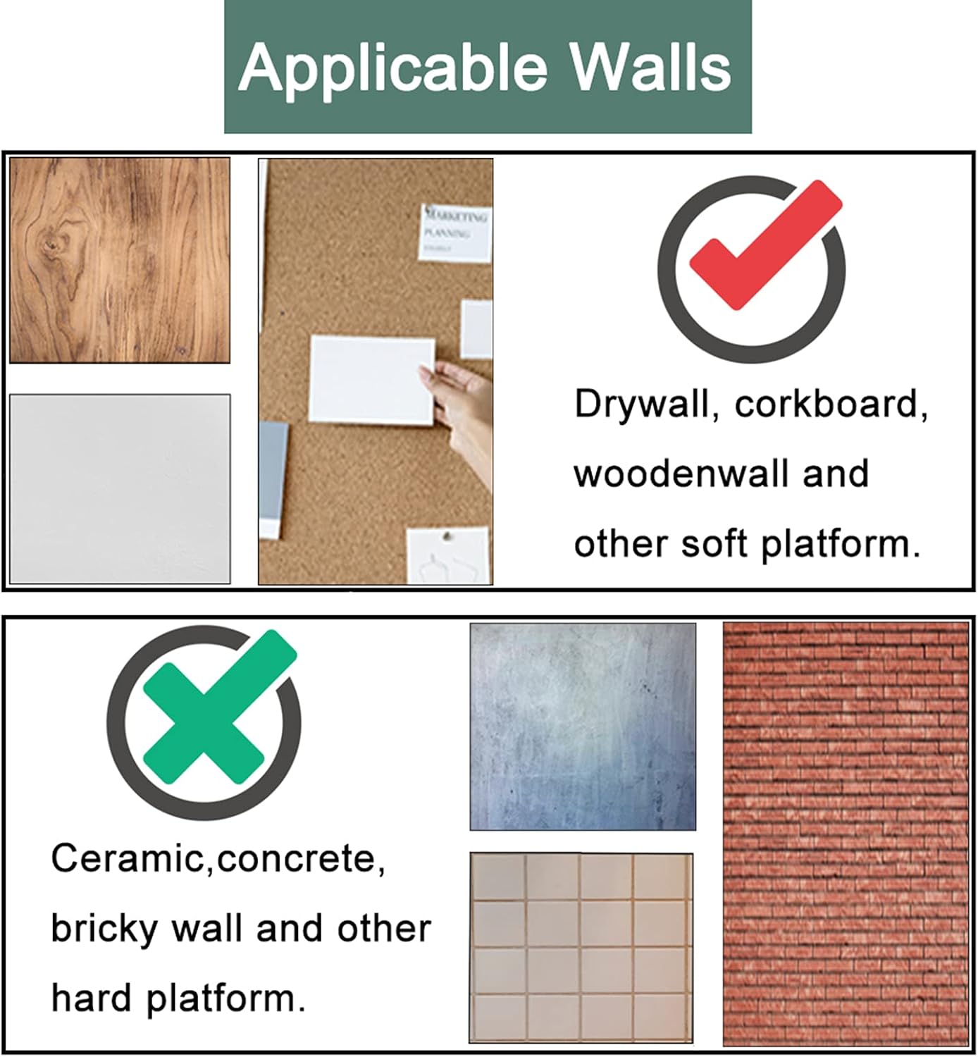30pcs/s Thumbtack Picture Hooks, Double Headed Thumbtacks for Wall Hanging, Tenant Friendly Decorative Small Picture Frame Hooks for Drywall Cork Board Home Office Photo Decor (Black)