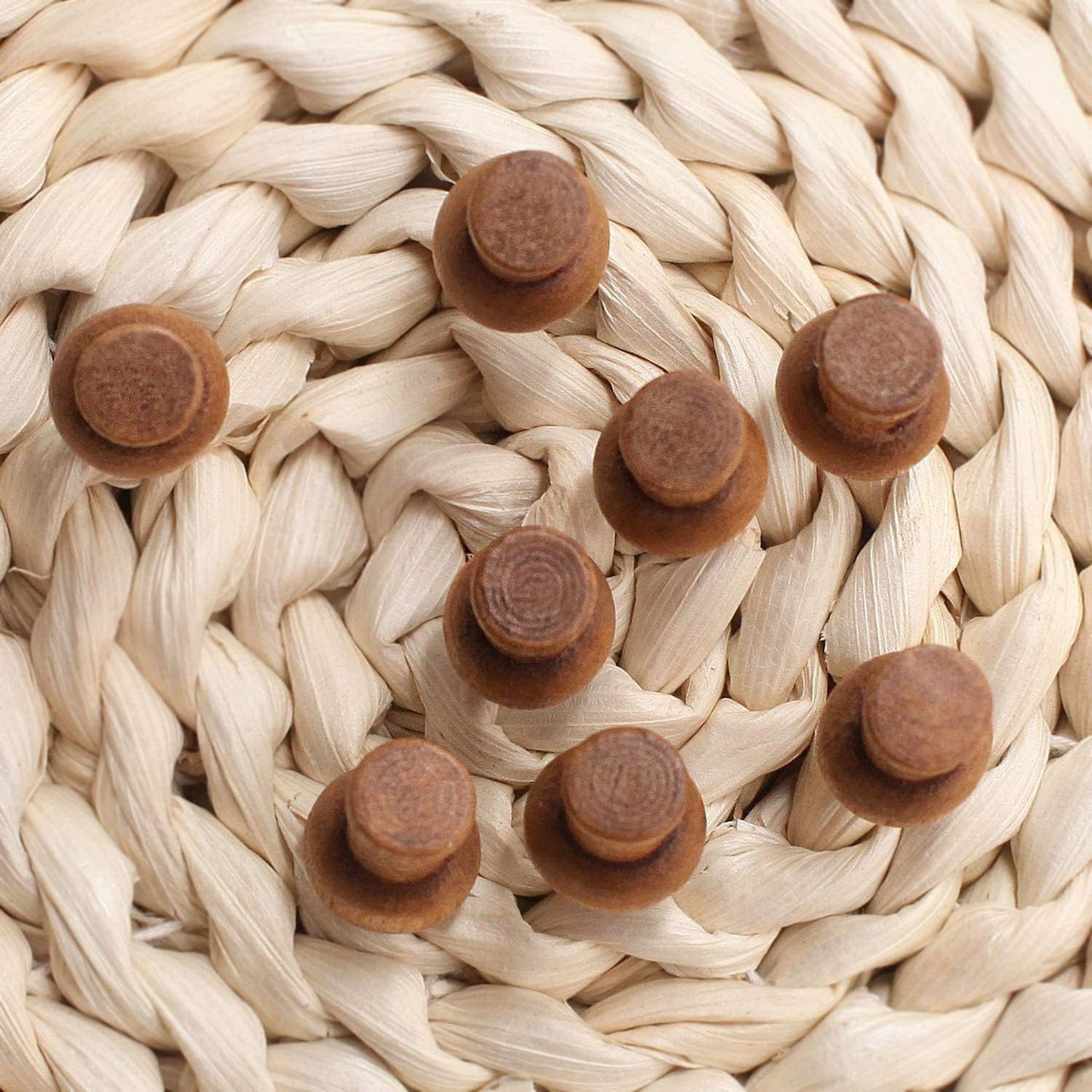 120pcs Wooden Thumbtacks, Walnut, Standard, Wood Thumbtacks Decorative Cork Board Map Photo Calendar and Home Office Craft Projects with Box